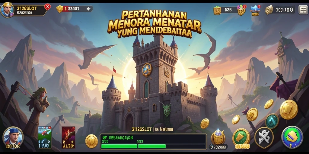 Tampilan screenshot utama 3126SLOT menampilkan gameplay Tower Defense yang seru.