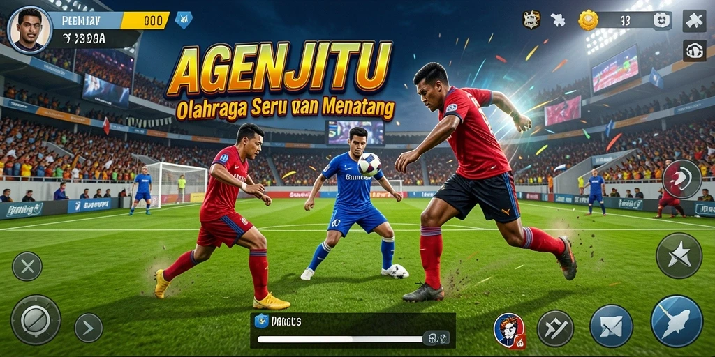 Tampilan seru dari gameplay AGENJITU yang menghadirkan aksi olahraga mendebarkan.
