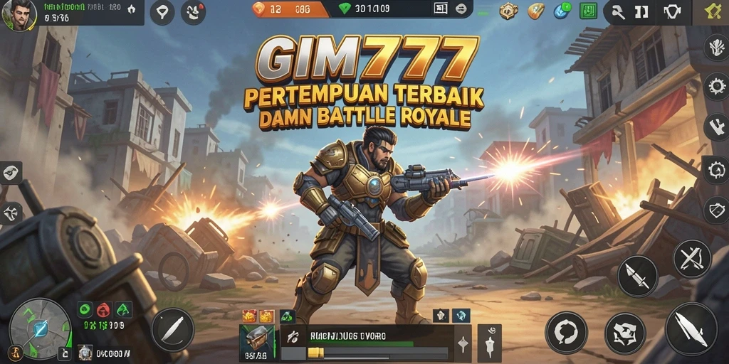 Tampilan seru dari gameplay Battle Royale GIM777 dengan pertempuran intens.