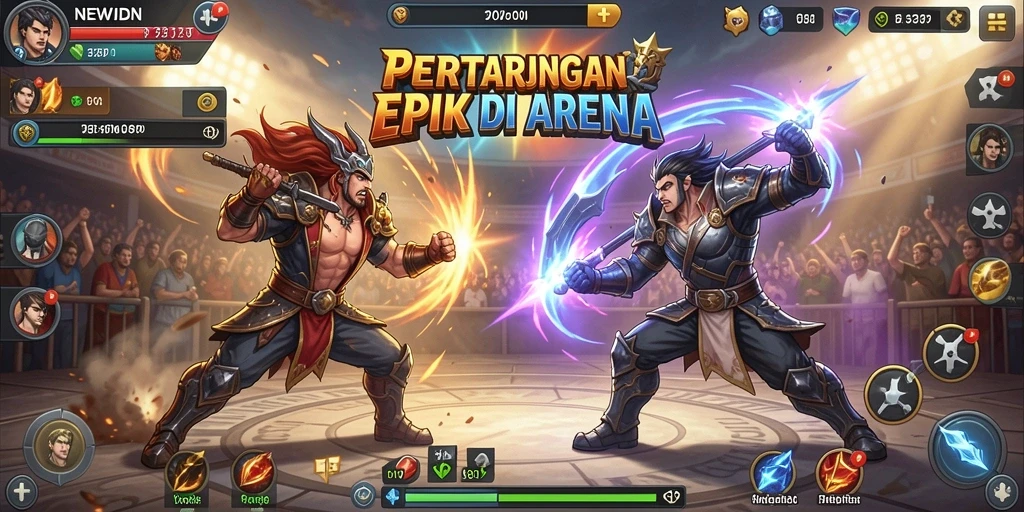 Gambaran gameplay <strong>NEWIDN</strong> yang penuh aksi dan seru.