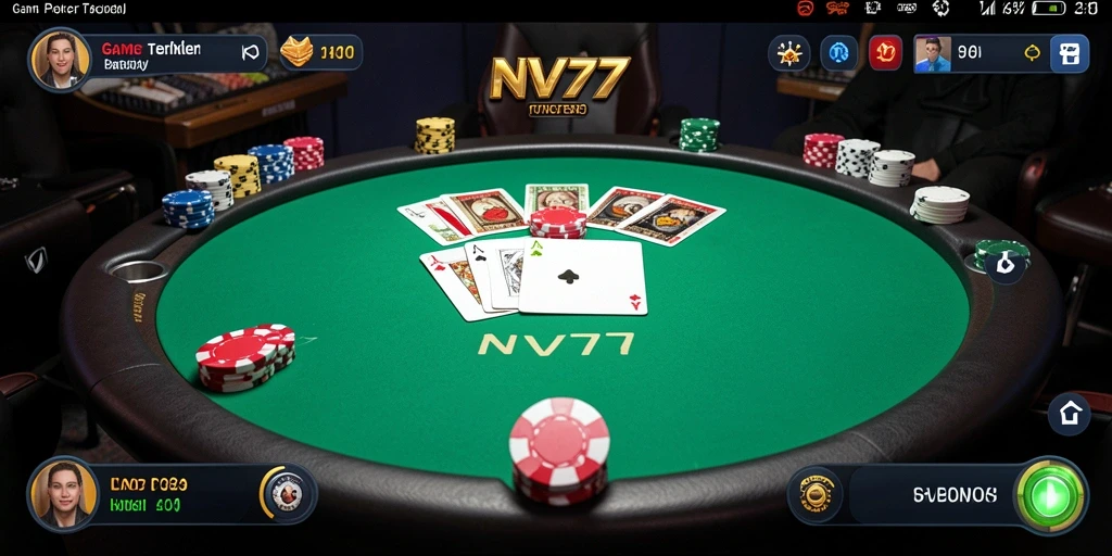 Screenshot gameplay NV77 yang menunjukkan aksi seru Poker.