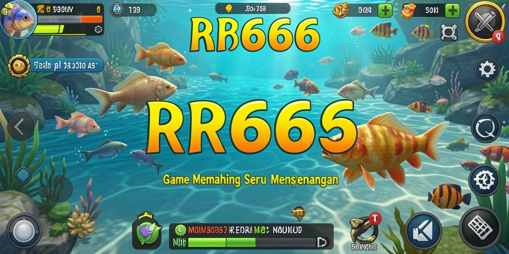 Screenshot gameplay RR666 menampilkan momen seru saat menangkap ikan.