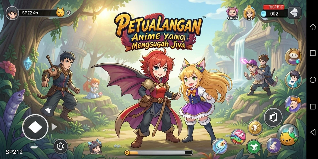 Tampilan gameplay SP212 yang penuh warna dan dinamis.