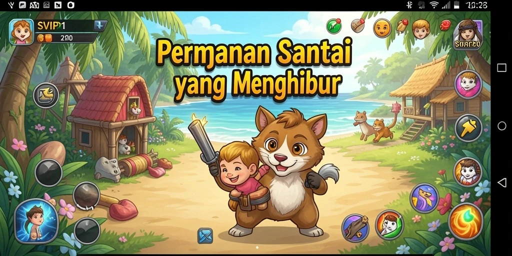 Screenshot gameplay SVIP1 yang menampilkan momen seru dan lucu.