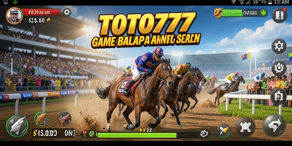 Tampilan utama gameplay TOTO777 yang menegangkan saat balapan.