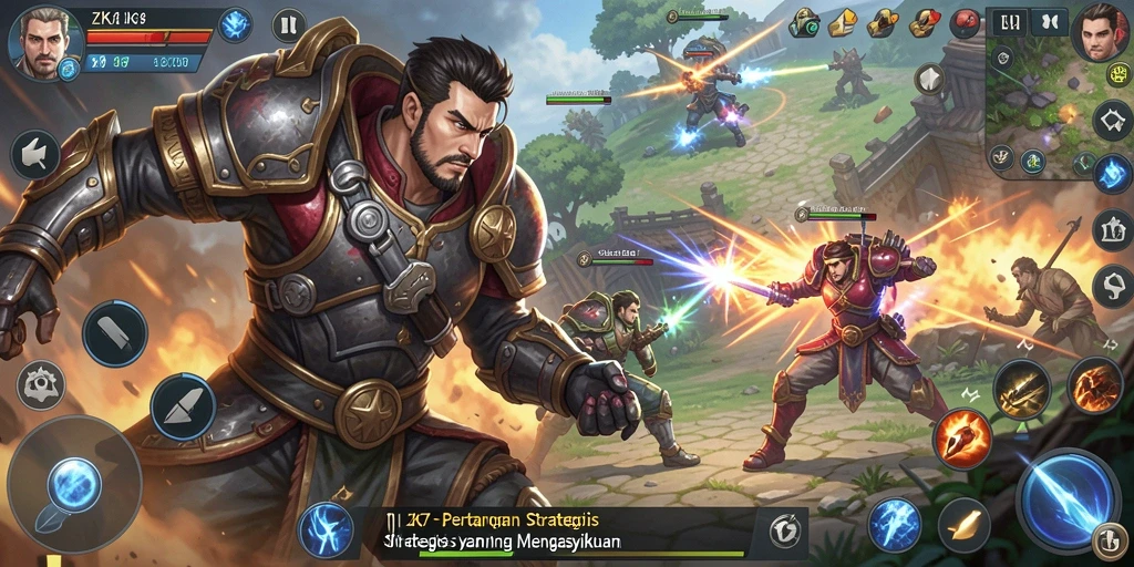 Tampilan aksi gameplay ZK7 dengan strategi yang intens.