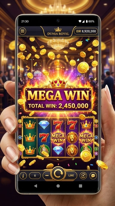 Screenshot duniaroyal yang menunjukkan kemudahan dalam menavigasi aplikasi.